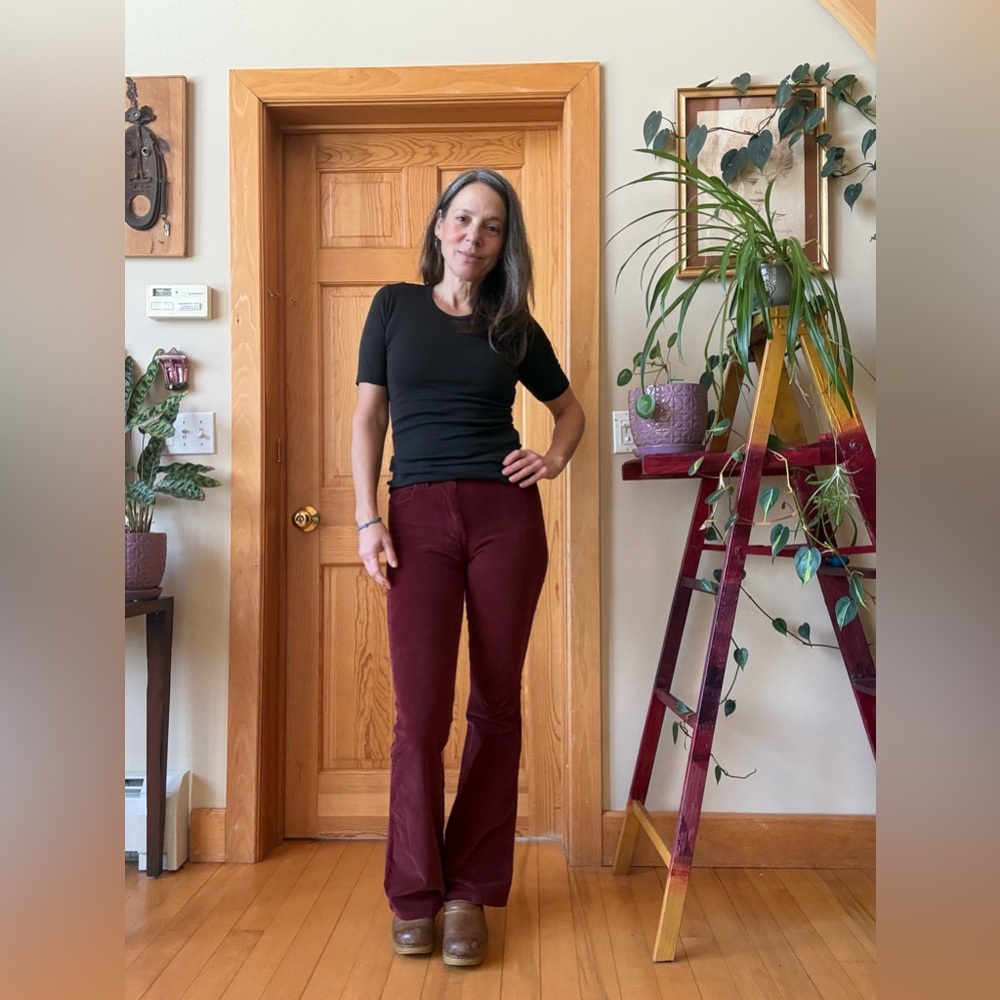 7 For All Mankind Burgundy Flare Pants